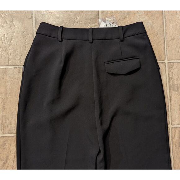 New Topshop sz 6 Pleated Pants office work slacks black ankle high rise L4 - Picture 5 of 6